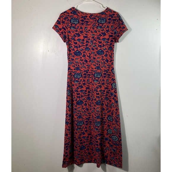 Peruvian Connection Red and Blue Floral Midi Dress - Picture 2 of 7